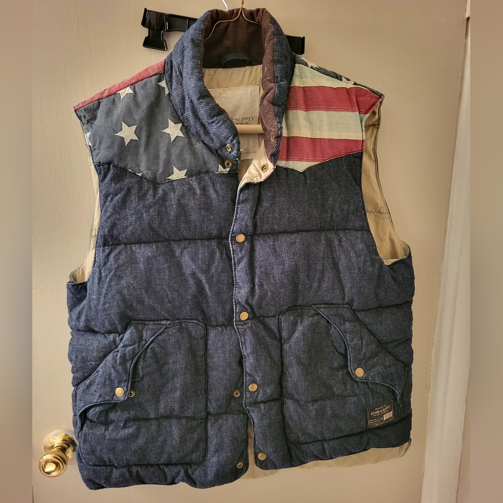 Denim & Supply Ralph Lauren Blue Quilted Vest